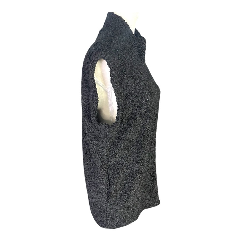 White Birch Black Sherpa Sleeveless Vest - S - Picture 2 of 6